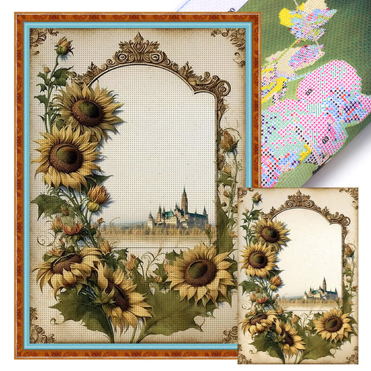 Retro Poster - Sunflower - 11CT Stamped Cross Stitch 40*60CM