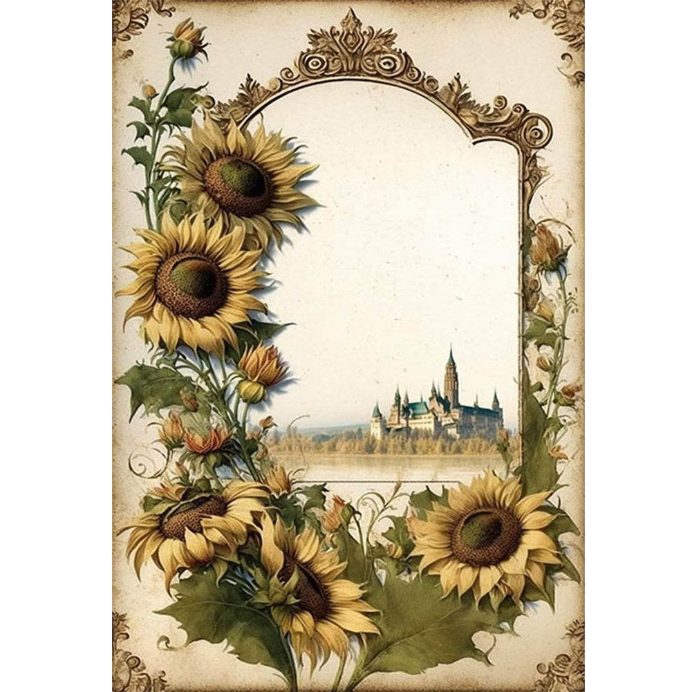 Retro Poster - Sunflower - 11CT Stamped Cross Stitch 40*60CM