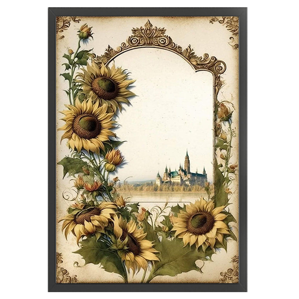 Retro Poster - Sunflower - 11CT Stamped Cross Stitch 40*60CM