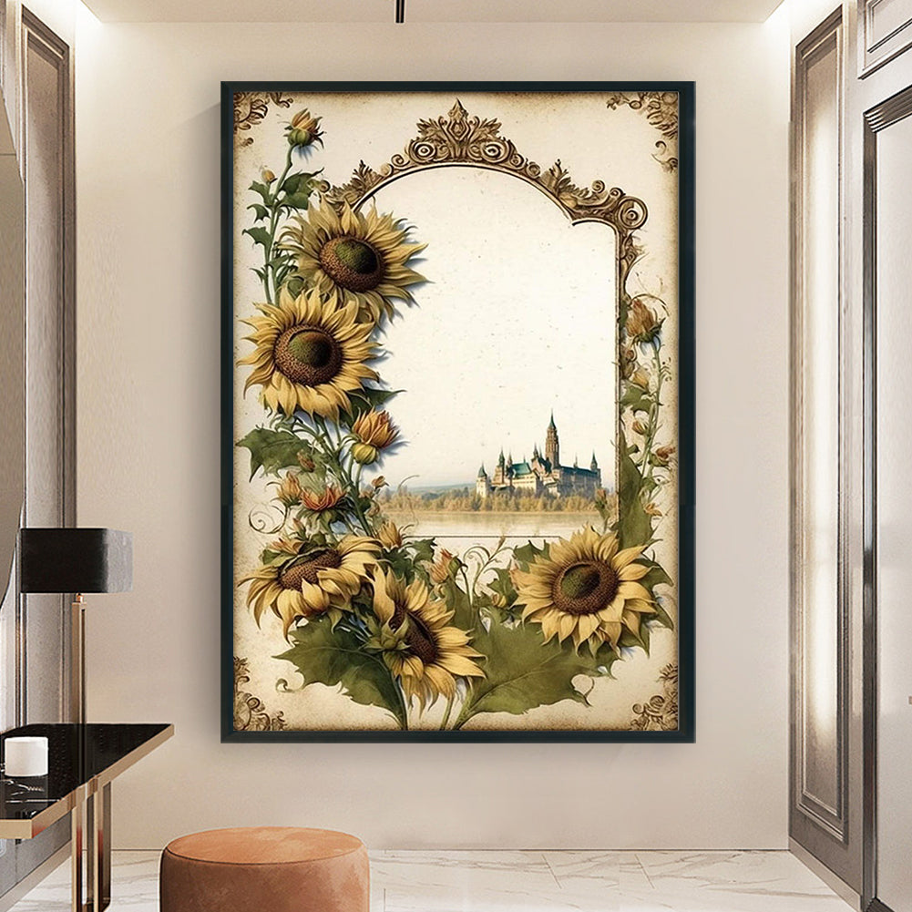 Retro Poster - Sunflower - 11CT Stamped Cross Stitch 40*60CM