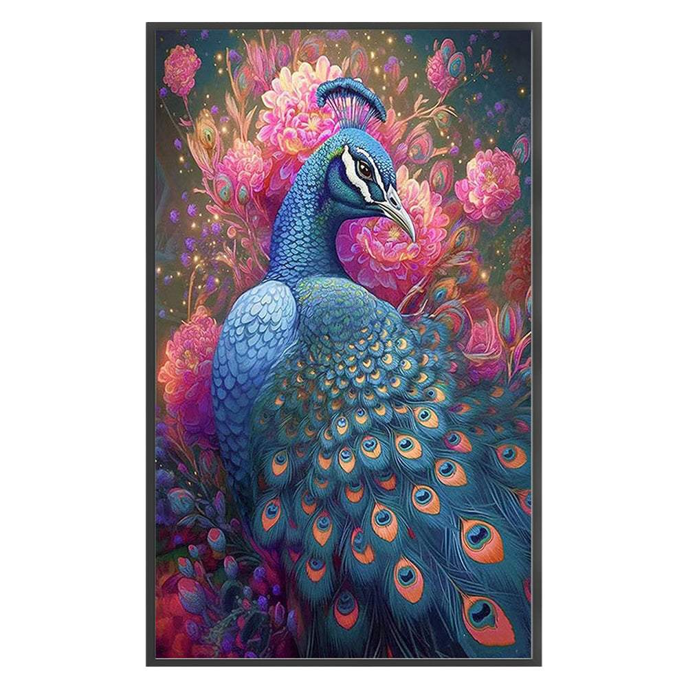 Peacock And Flowers - 11CT Stamped Cross Stitch 40*65CM