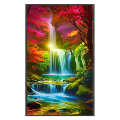 Colorful Landscape Waterfall - 11CT Stamped Cross Stitch 40*65CM