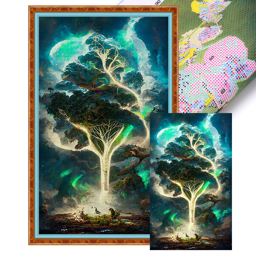 Glowing Tree - 11CT Stamped Cross Stitch 40*65CM