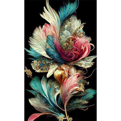 Feather Flowers - 11CT Stamped Cross Stitch 40*65CM