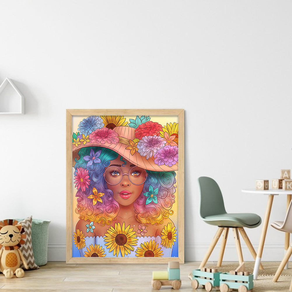 Flower Girl - 11CT Stamped Cross Stitch 40*53CM