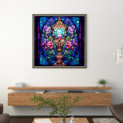 Glass Painting-Flower Lantern - 11CT Stamped Cross Stitch 50*50CM