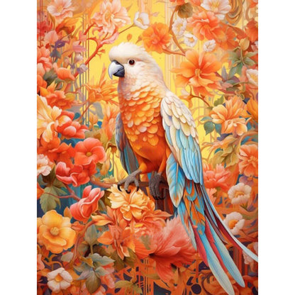 Flowers And Parrot - 11CT Stamped Cross Stitch 50*65CM