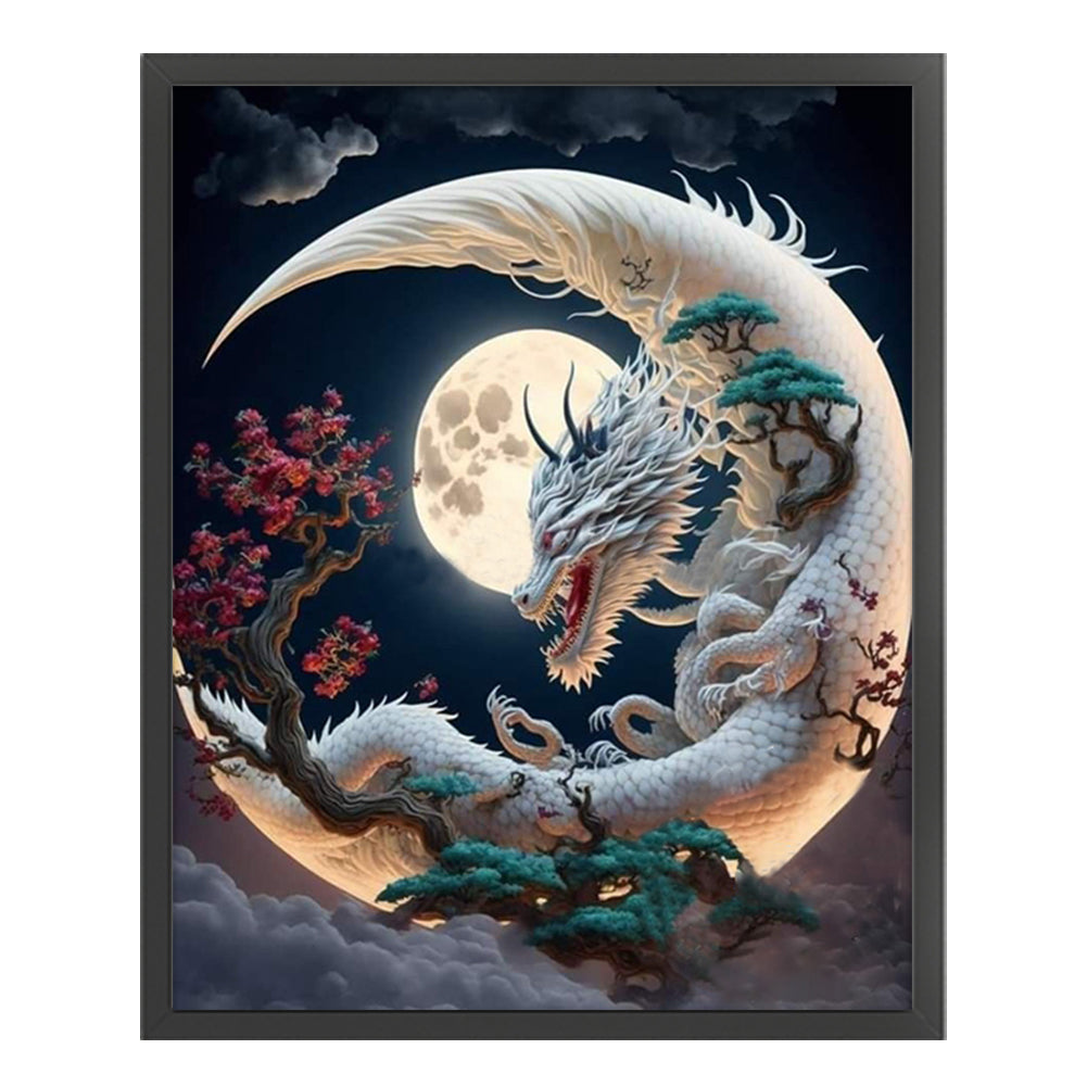 Moon Dragon - 11CT Stamped Cross Stitch 50*60CM