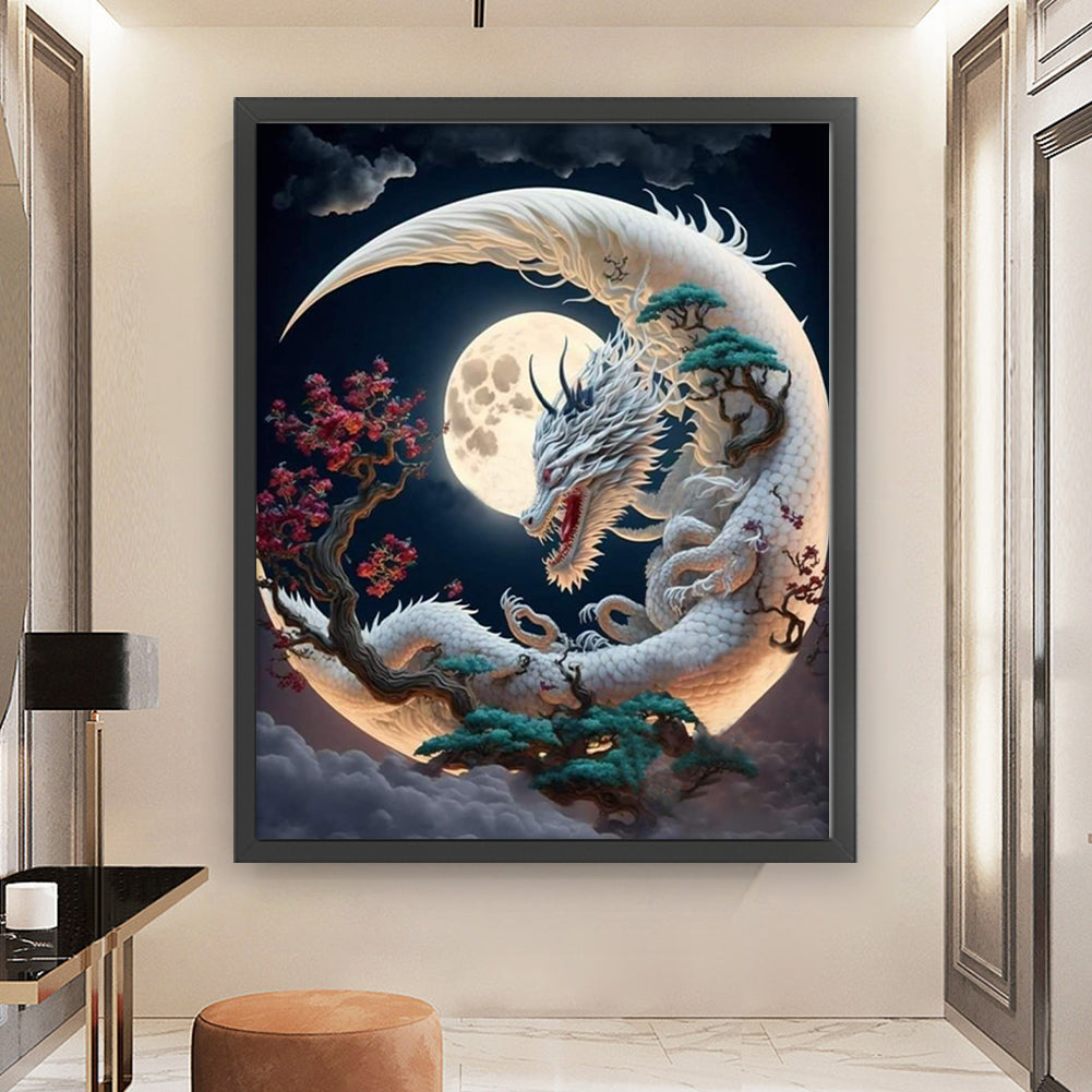 Moon Dragon - 11CT Stamped Cross Stitch 50*60CM