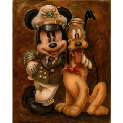 Mickey And Pluto - 11CT Stamped Cross Stitch 50*60CM