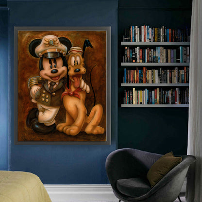 Mickey And Pluto - 11CT Stamped Cross Stitch 50*60CM