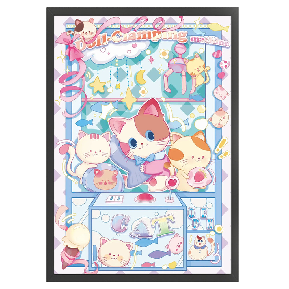 Cartoon Cat - 11CT Stamped Cross Stitch 50*70CM