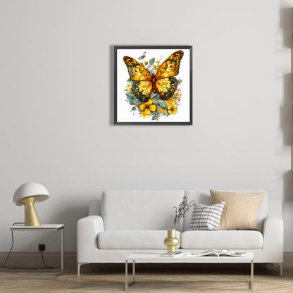 Orange Butterfly - Full Round Drill Diamond Painting 40*40CM