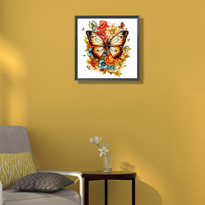 Red-Edged Butterfly - Full Round Drill Diamond Painting 40*40CM