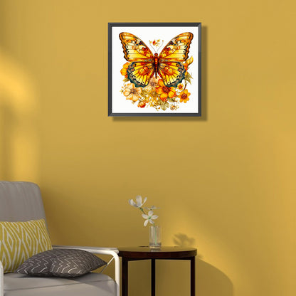 Yellow Butterfly - Full Round Drill Diamond Painting 40*40CM