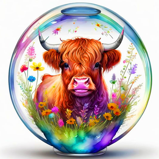 The Cow In The Crystal Ball - Full Round Drill Diamond Painting 40*40CM