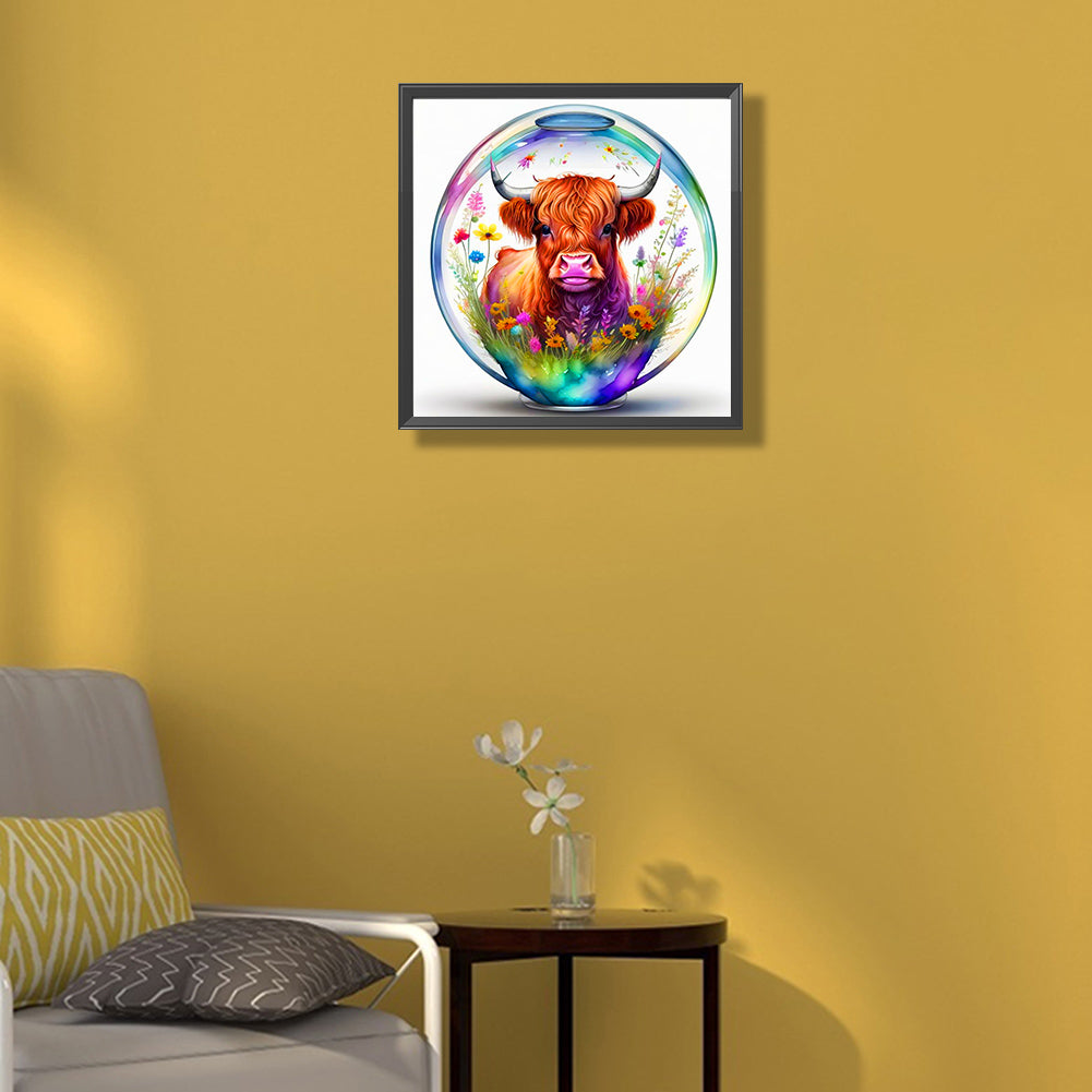 The Cow In The Crystal Ball - Full Round Drill Diamond Painting 40*40CM