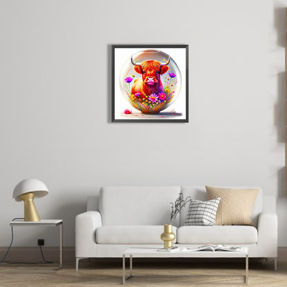 The Cow In The Flower Crystal - Full Round Drill Diamond Painting 40*40CM