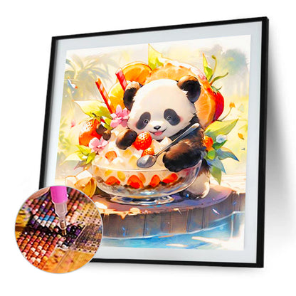 Ai Curious Panda - Full Round Drill Diamond Painting 40*40CM