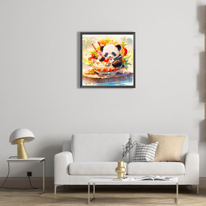 Ai Curious Panda - Full Round Drill Diamond Painting 40*40CM