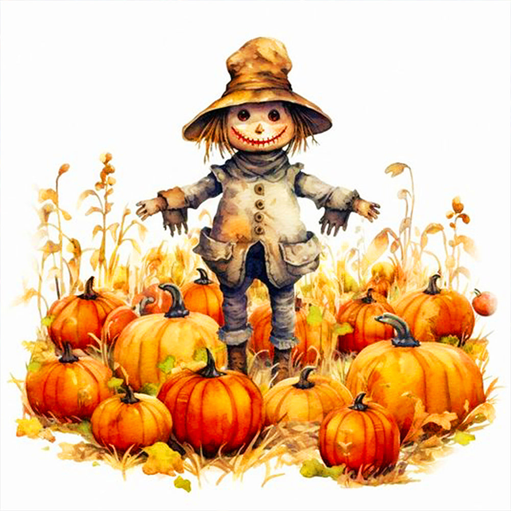 Scarecrow And Pumpkin - Full Round Drill Diamond Painting 40*40CM