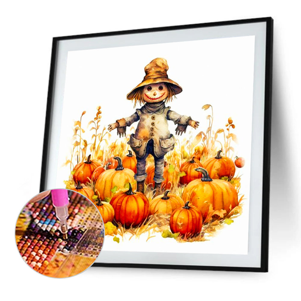 Scarecrow And Pumpkin - Full Round Drill Diamond Painting 40*40CM