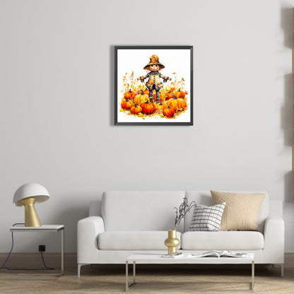 Scarecrow And Pumpkin - Full Round Drill Diamond Painting 40*40CM