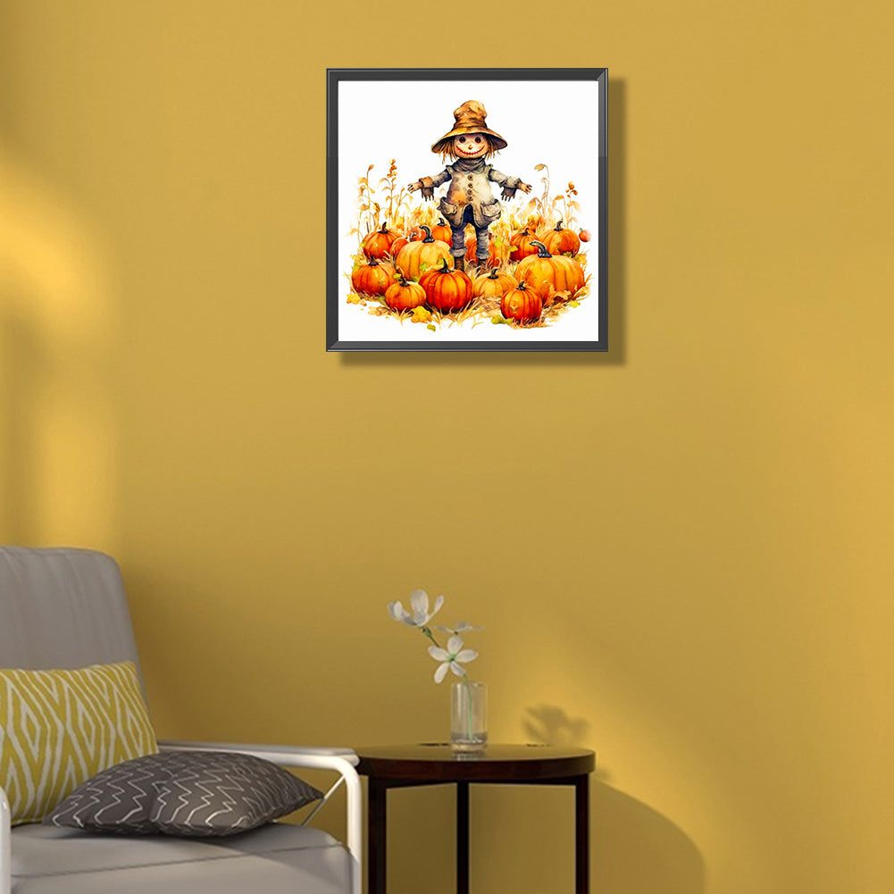 Scarecrow And Pumpkin - Full Round Drill Diamond Painting 40*40CM