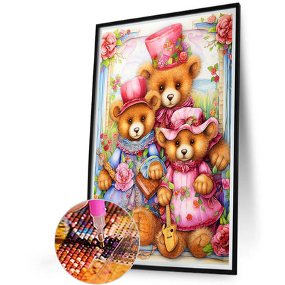 Three Teddy Bears - Full Round Drill Diamond Painting 40*60CM