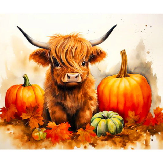 Cow And Pumpkin Patch - Full Round Drill Diamond Painting 60*50CM