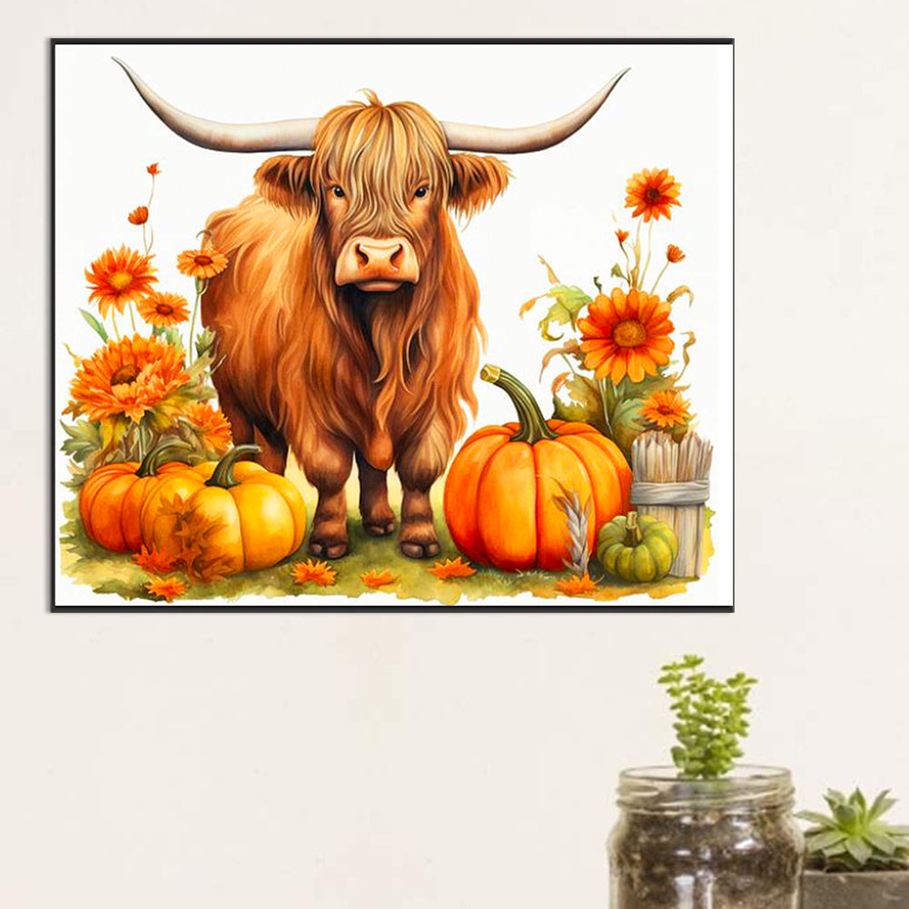 Cow And Pumpkin - Full Round Drill Diamond Painting 60*50CM