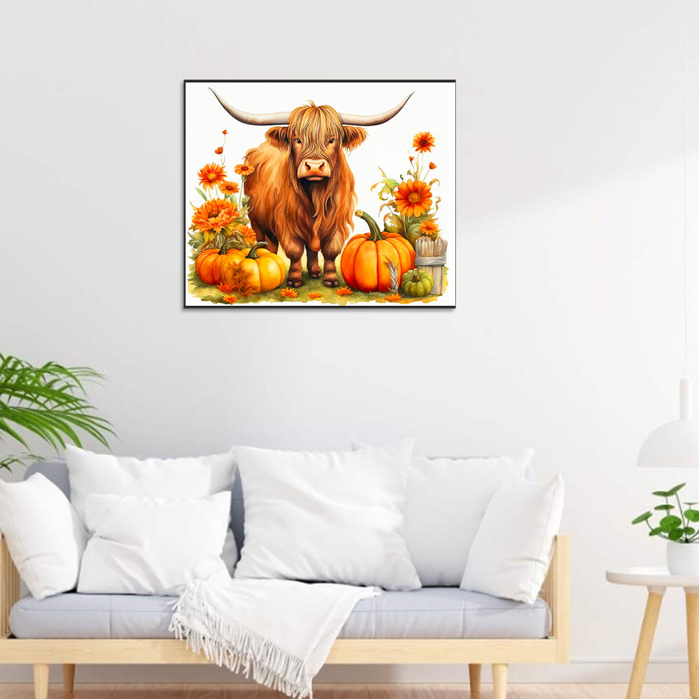 Cow And Pumpkin - Full Round Drill Diamond Painting 60*50CM