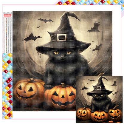 Halloween Black Cat - Full Square Drill Diamond Painting 40*40CM