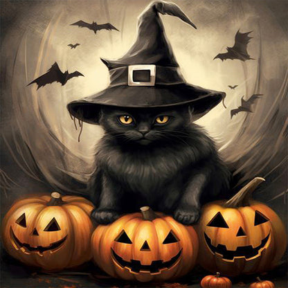 Halloween Black Cat - Full Square Drill Diamond Painting 40*40CM