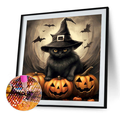 Halloween Black Cat - Full Square Drill Diamond Painting 40*40CM