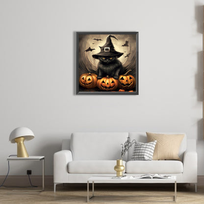 Halloween Black Cat - Full Square Drill Diamond Painting 40*40CM