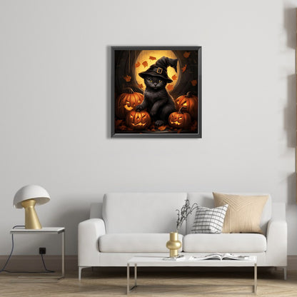 Halloween Black Cat - Full Square Drill Diamond Painting 40*40CM