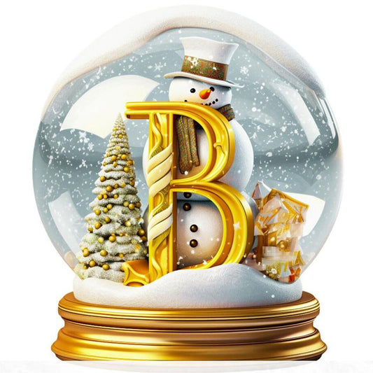 Christmas Alphabet Crystal Ball B - Full Round Drill Diamond Painting 40*40CM