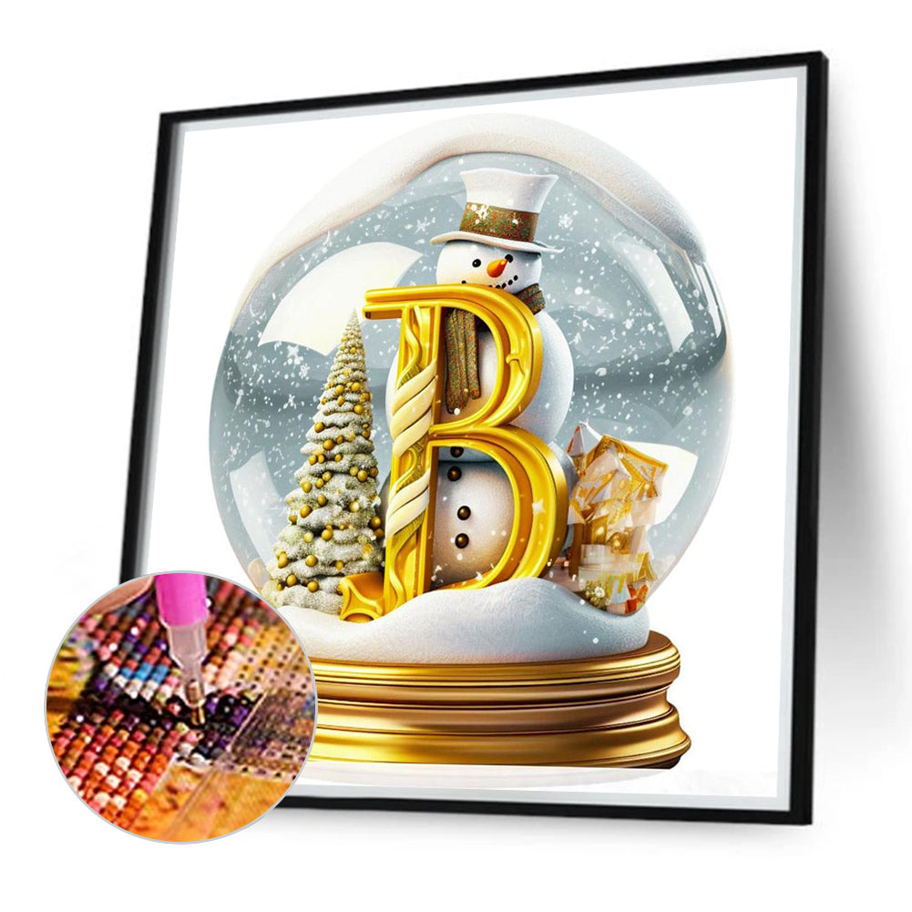 Christmas Alphabet Crystal Ball B - Full Round Drill Diamond Painting 40*40CM