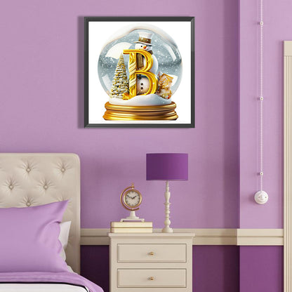 Christmas Alphabet Crystal Ball B - Full Round Drill Diamond Painting 40*40CM