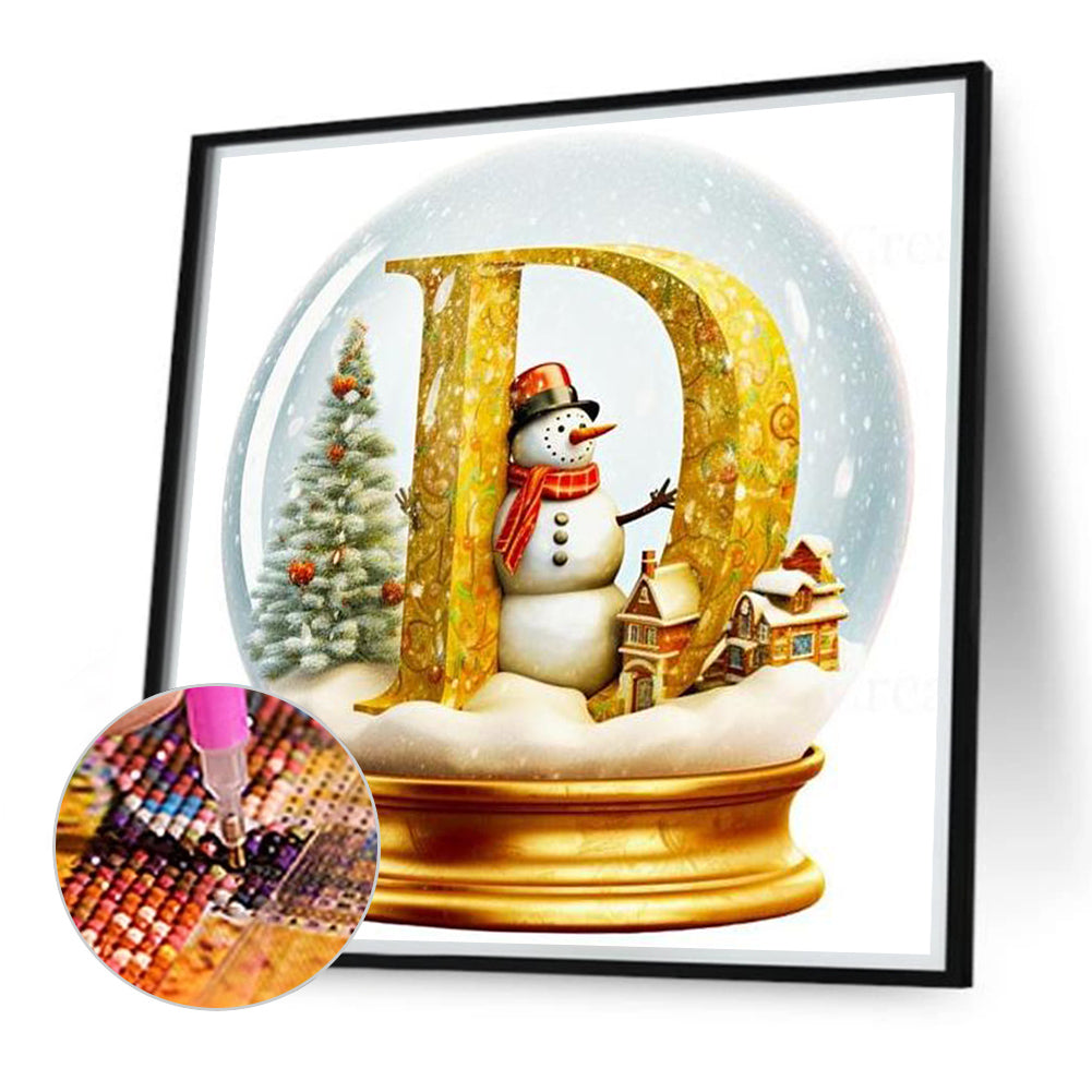 Christmas Alphabet Crystal Ball D - Full Round Drill Diamond Painting 40*40CM