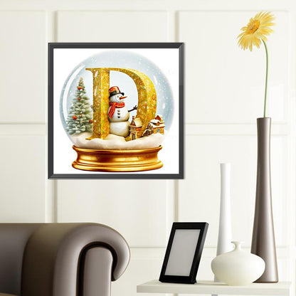 Christmas Alphabet Crystal Ball D - Full Round Drill Diamond Painting 40*40CM