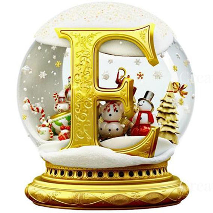 Christmas Alphabet Crystal Ball E - Full Round Drill Diamond Painting 40*40CM