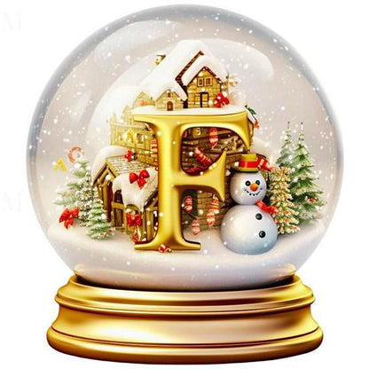 Christmas Alphabet Crystal Ball F - Full Round Drill Diamond Painting 40*40CM