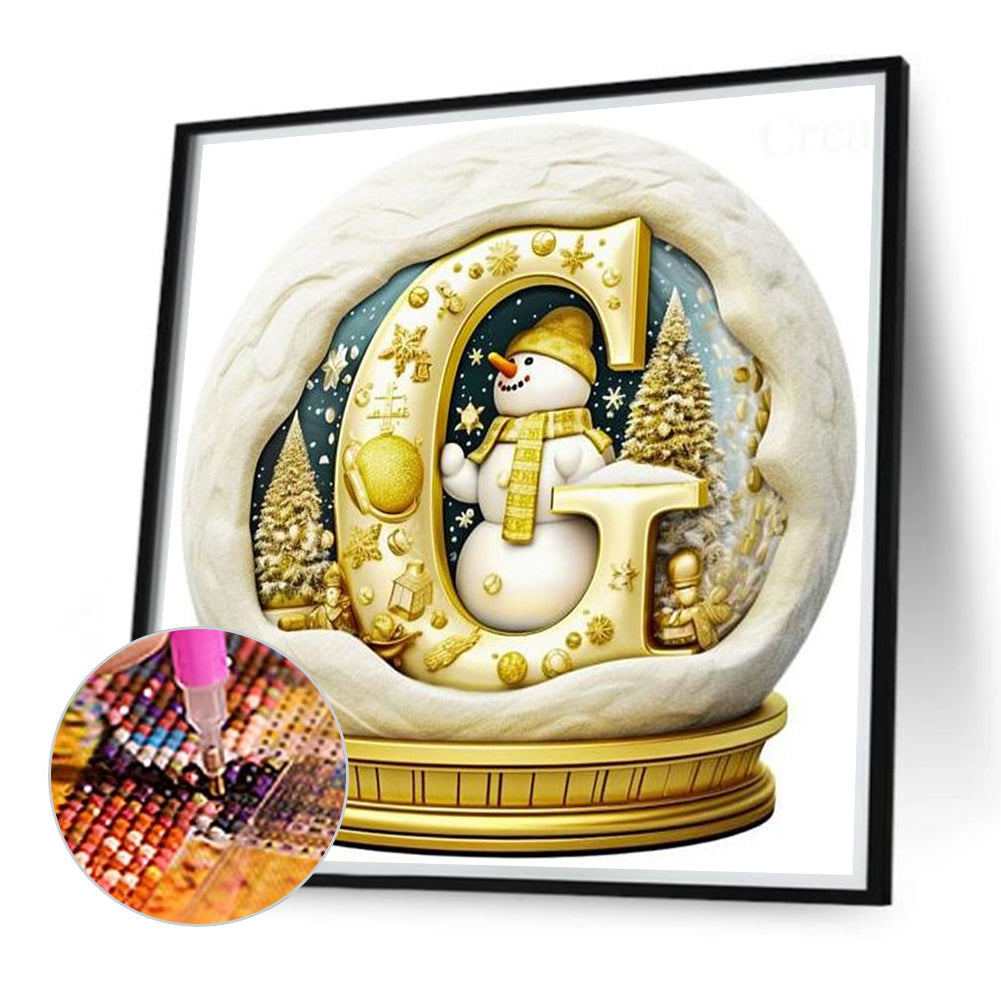 Christmas Alphabet Crystal Ball G - Full Round Drill Diamond Painting 40*40CM