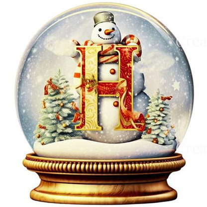 Christmas Alphabet Crystal Ball H - Full Round Drill Diamond Painting 40*40CM