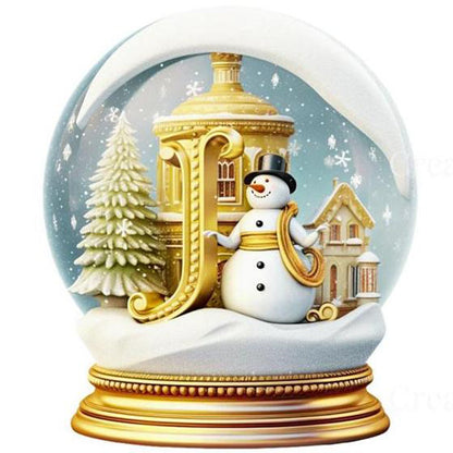 Christmas Alphabet Crystal Ball J - Full Round Drill Diamond Painting 40*40CM