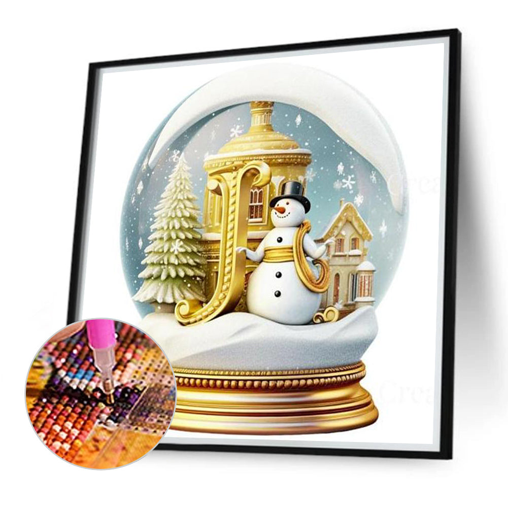 Christmas Alphabet Crystal Ball J - Full Round Drill Diamond Painting 40*40CM