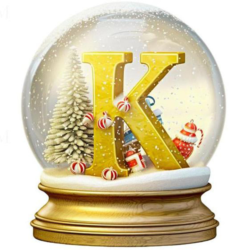 Christmas Alphabet Crystal Ball K - Full Round Drill Diamond Painting 40*40CM