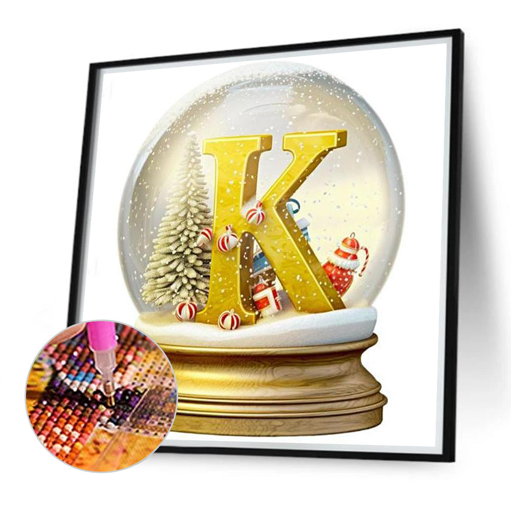 Christmas Alphabet Crystal Ball K - Full Round Drill Diamond Painting 40*40CM